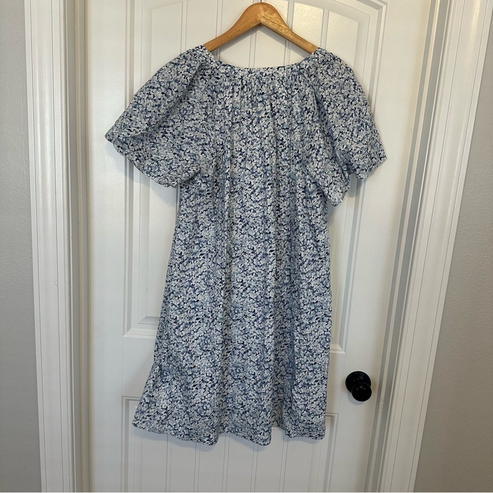 Tuckernuck Hyacinth House Mini Dress Floral Blue Oversized Boho Spring Size XXL - Picture 5 of 8